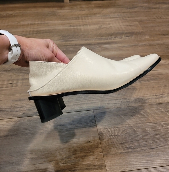 Women's Leather Cream Heel Shoes Size 6 - Picture 4 of 10
